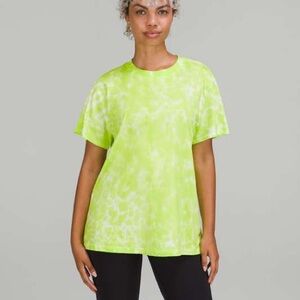 Lululemon All Yours Bright Green Tie Dye Tee Size 12
